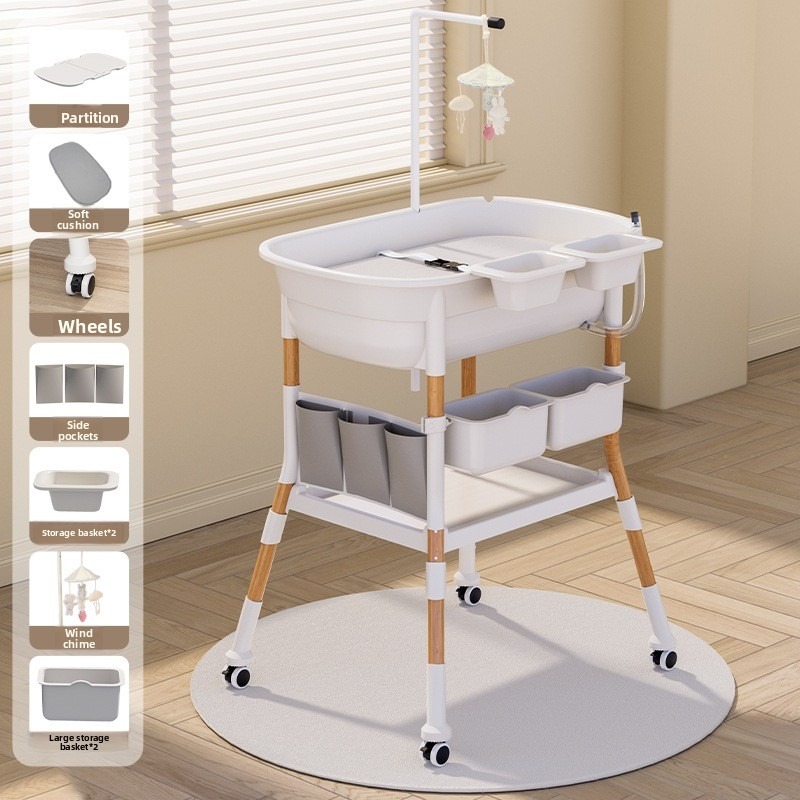 Newborn multi-functional diaper table, infant feeding bath table integrated