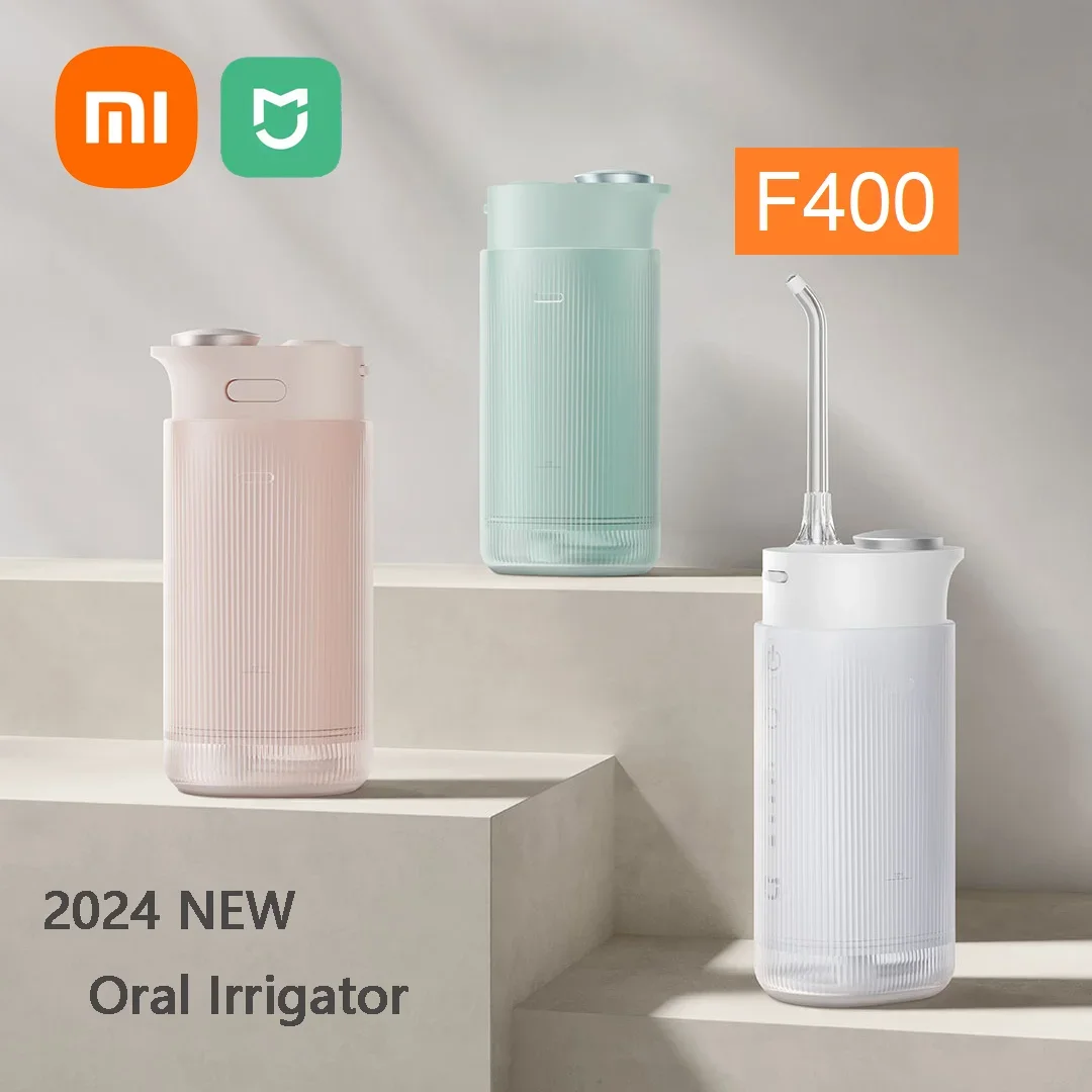 2024 ใหม่ XIAOMI MIJIA ไฟฟ้า Irrigator F400 แบบพกพา Flosser 200ML 4 โหมดฟันไวท์เทนนิ่งทําความสะอาด Waterpulse