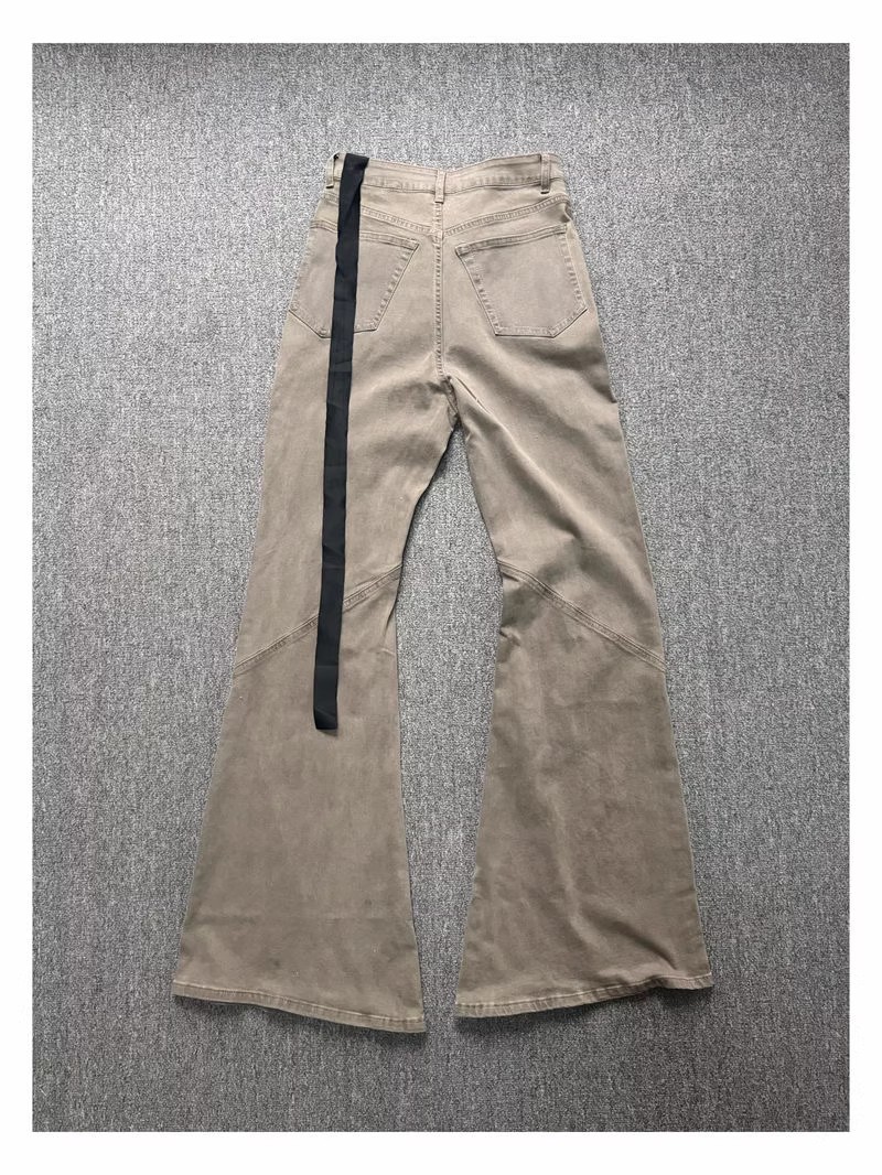 Tout nouveau Rick sable fermeture éclair poche ajustement élasticité coupe ajustée pantalon jean coton Denim pantalon confort jean décontracté taille S M L XL # A4