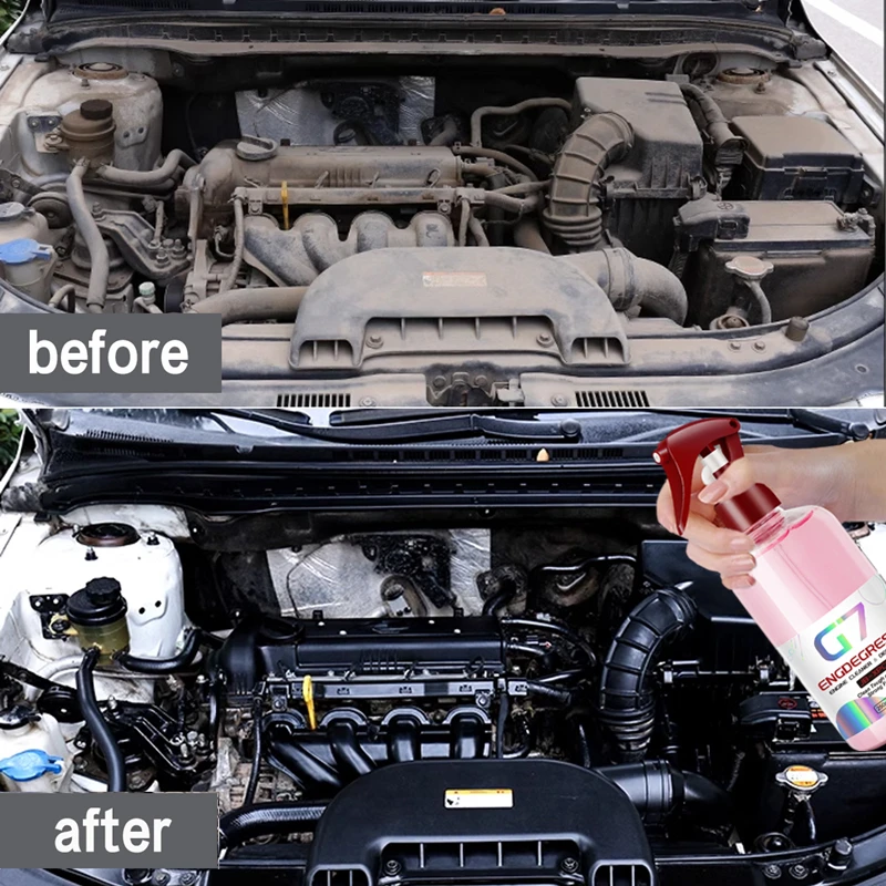 Limpiador de bahía de motor, potente producto eliminador de grasa y polvo de aceite de limpieza descontaminante para compartimento de motor