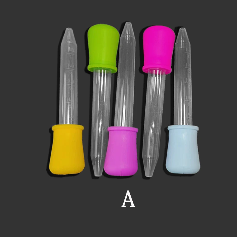 Pipetta in silicone trasparente da 5 ml Pipetta contagocce in plastica per medicinali per bambini Pipetta contagocce per alimenti liquidi 10 colori