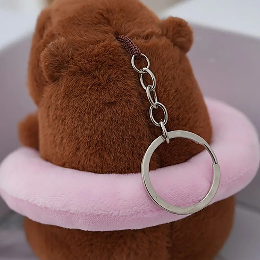 Capybara 봉제 수영 링, Capybara 키체인, 동물 인형, 귀여운 장난감, Capybara 가방 펜던트, 헤드기어 Capybara 인형