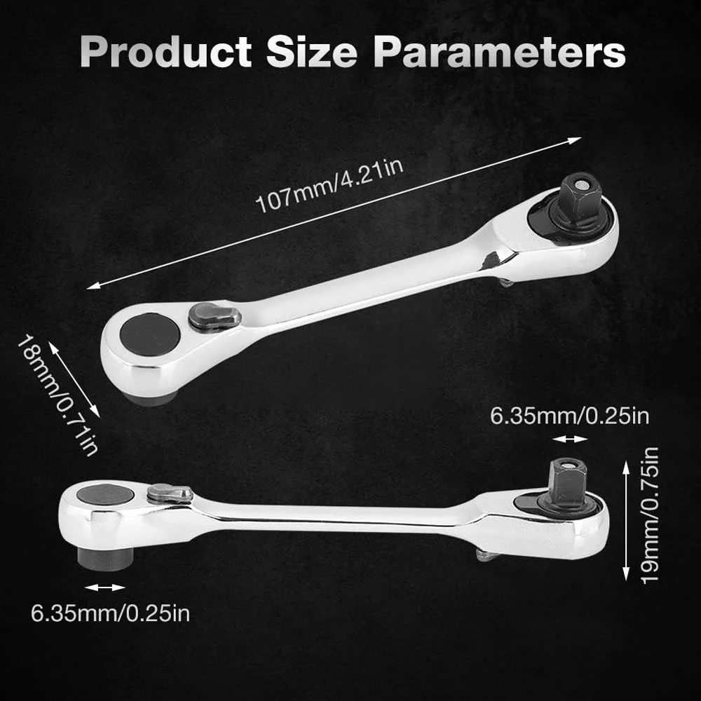 ใหม่ MINI RATCHET ประแจ Double Ended Quick SOCKET ประแจวงล้อไขควง HEX ประแจแรงบิดมือซ่อมเครื่องมือ