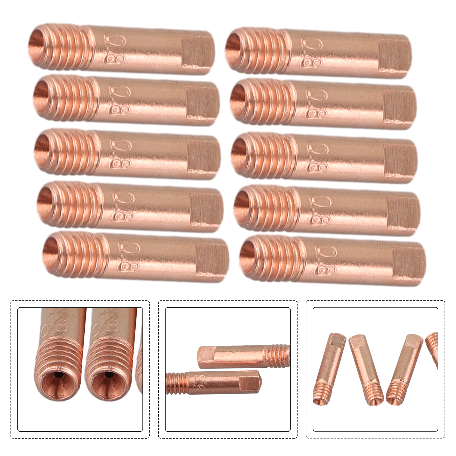10 Pz Torcia di Saldatura Ugello 0.8/1.0/1.2mm MB-15AK MIG/MAG M6 Torcia di Saldatura Punte Supporto Ugello Gas Accessori di Saldatura