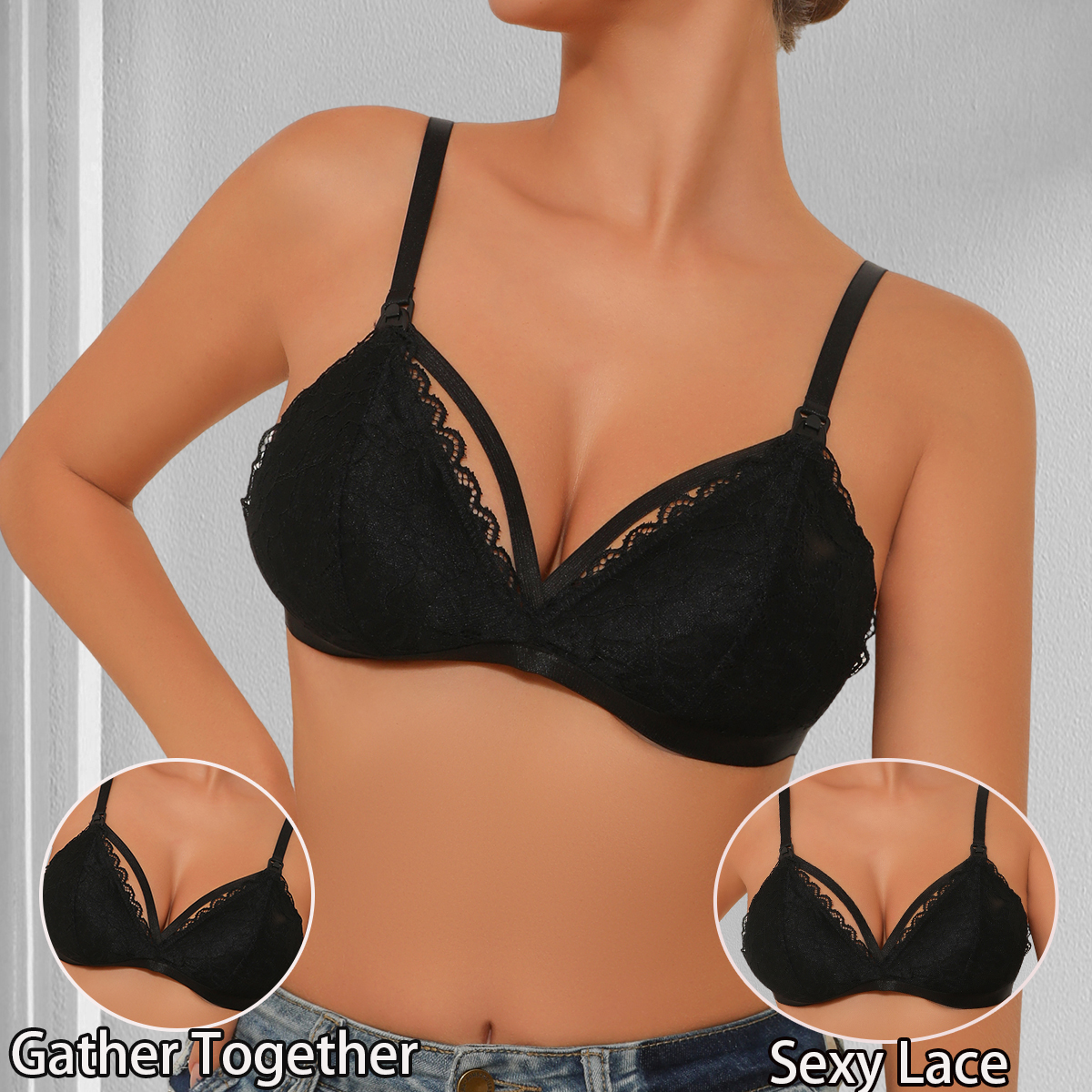 Sutiã de enfermagem aberto frontal, roupa íntima para maternidade para mulheres grávidas, sem anéis de aço e anti flacidez, sutiã de amamentação