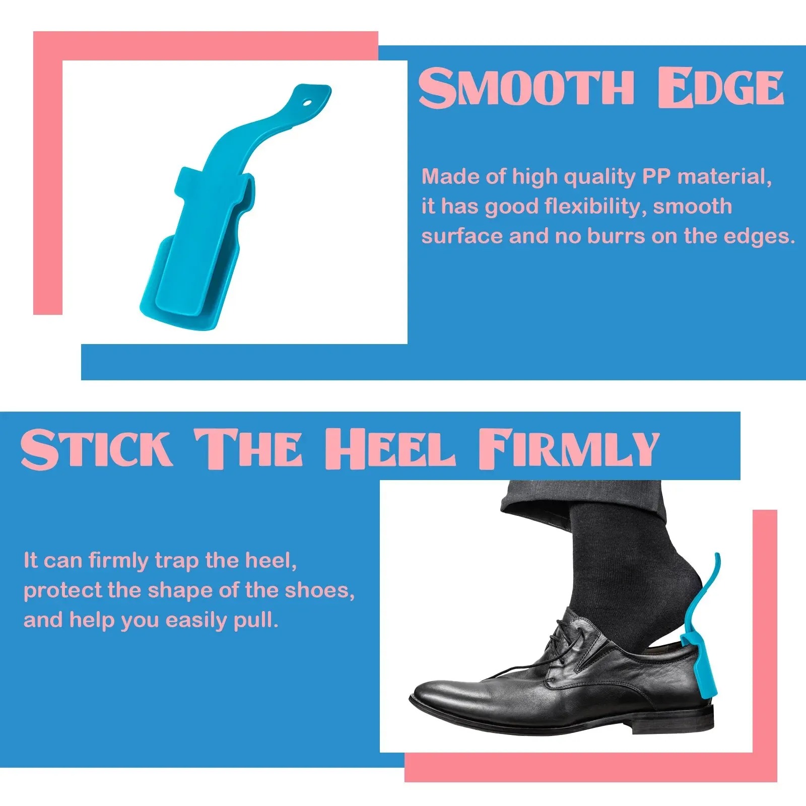 Professional Shoe Horn Plastic Shoehorn Lazy Shoe Helper High Quality Anti-Slip Shoe Lifter For Elderly Shoe Accessorie