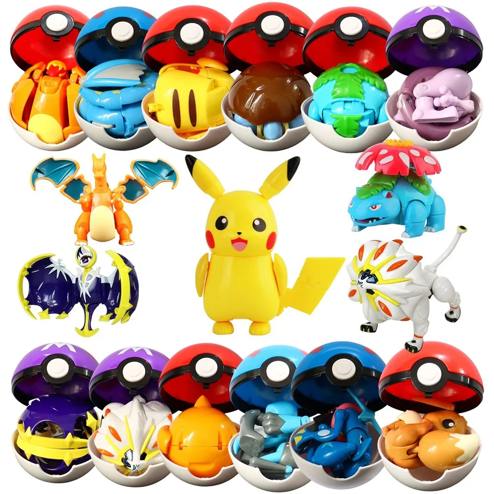 12 รูปแบบ Pokemon ตัวเลขของเล่น Variant Ball รุ่น Pikachu Jenny เต่าพ็อกเก็ตมอนสเตอร์ Mew-Two Action Figure ของเล่นของขวัญ
