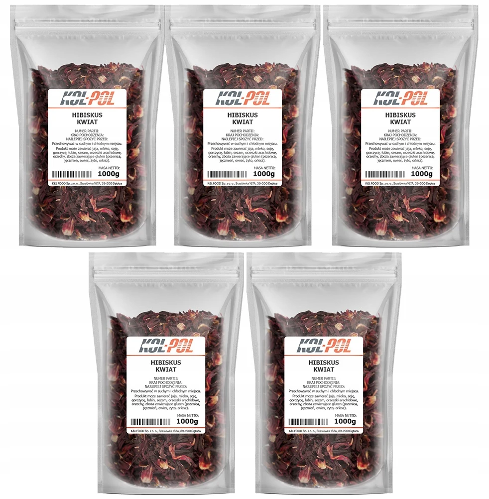 HIBISKUS SUSZONY 5kg Kwiat hibiskusa naturalny malwa herbata jakość Kol-Pol
