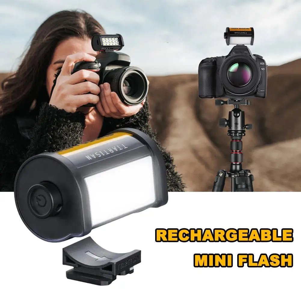 Mini Magnetic Flash With Cold Shoe Mount For Shooting Fill Light Night Scene USB Rechargeable 3W Portable Camera Flash
