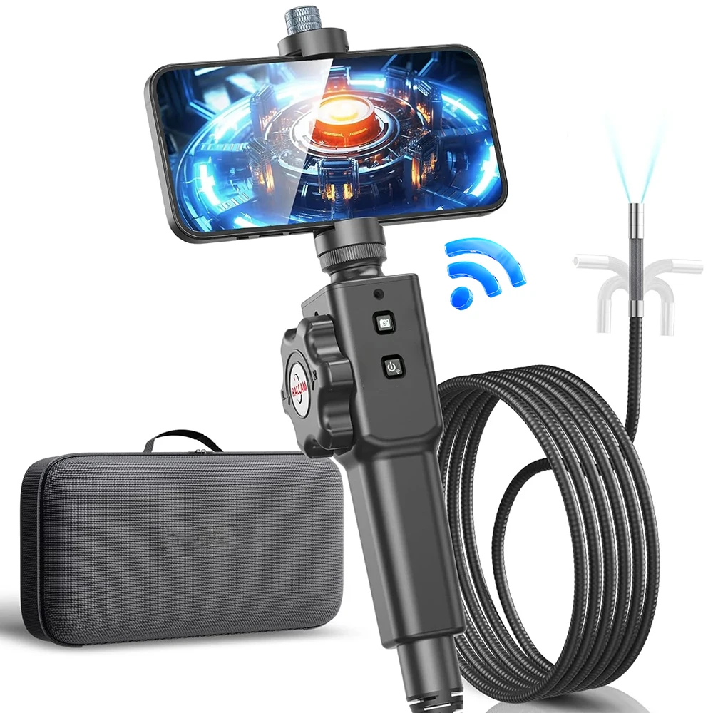 Wifi Endoscoop Scharnierende Borescope Inspectie Camera IP67 Waterdicht 8.5mm 6.2mm Lens HD1080P Snake Camera Voor Android IOS