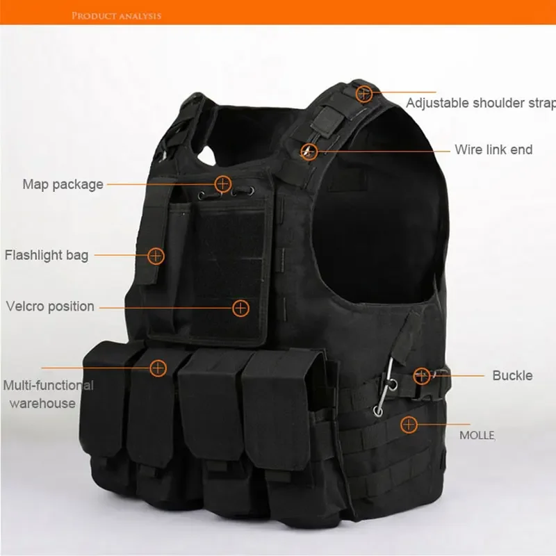 Taktische Weste CS Spiel Airsoft Assault Molle Weste Ausrüstung Outdoor Kleidung Jagd Camouflage Weste Kampf Sicherheit Weste