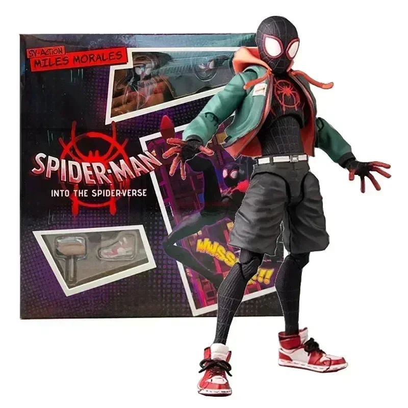 2024 Spiderman Gwen Peter Action FigureอะนิเมะSpider-verseคอลเลกชันSentinel Miles Moralesตัวเลขของเล่นคริสต์มาสของขวัญ