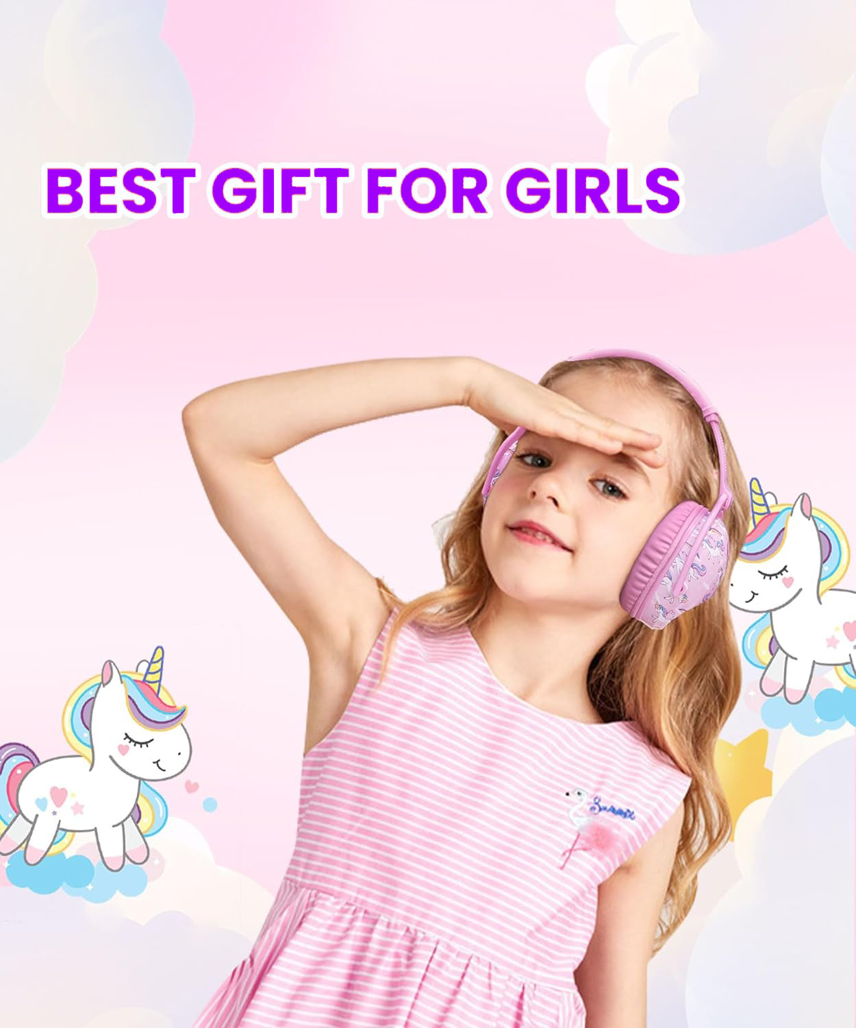 ZOHAN-orejeras de protección para los oídos para niños, orejeras de seguridad para los oídos, auriculares con reducción de ruido de unicornio, cubierta protectora para los oídos para niños