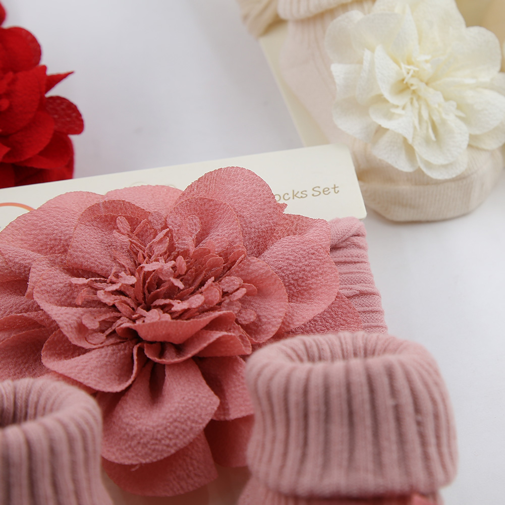 Diademas de flores de encaje para bebé, Calcetines antideslizantes de algodón con lazo de ala, tobillera de 0 a 12M, diademas elásticas anchas, 3 unidades por juego