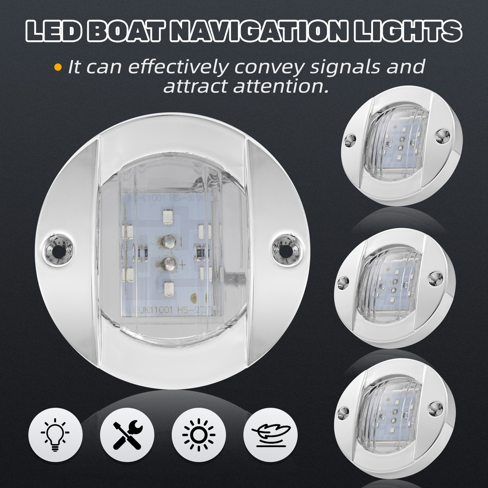 4pcs 6LED 12V 2.2 W Round Yacht Marine Boat LED Stern Light Cabin Deck Courtesy Light Marine Interior Cabin Lights Waterproof