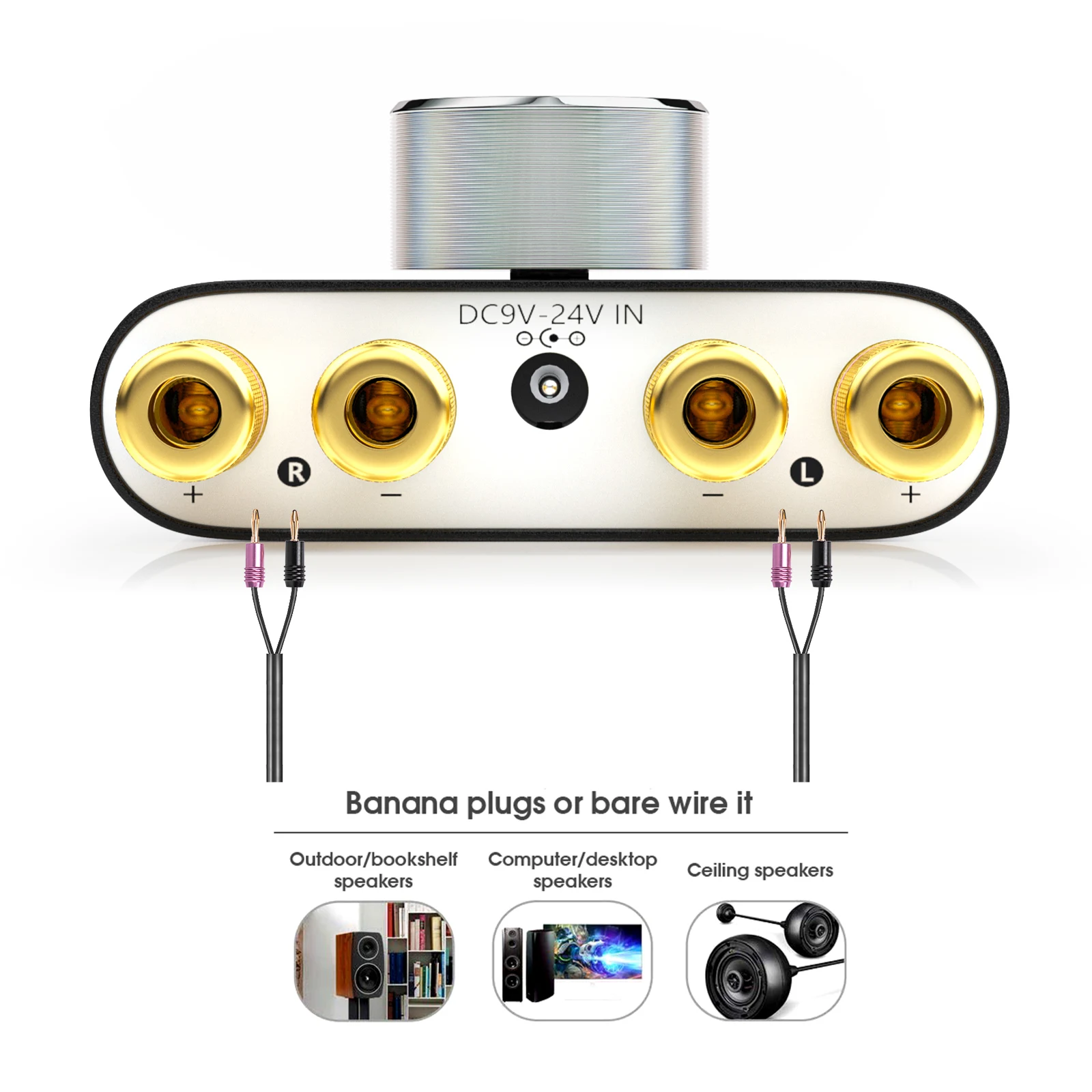 Douk Audio HiFi Bluetooth 5,0 amplificador de potencia Mini TPA3116 Digital Clase D escritorio amplificador de Audio estéreo para el hogar coche 50W + 50W