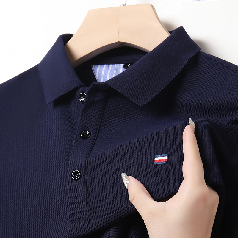 Casual mode-poloshirt voor heren, ademend en comfortabel geborduurde top