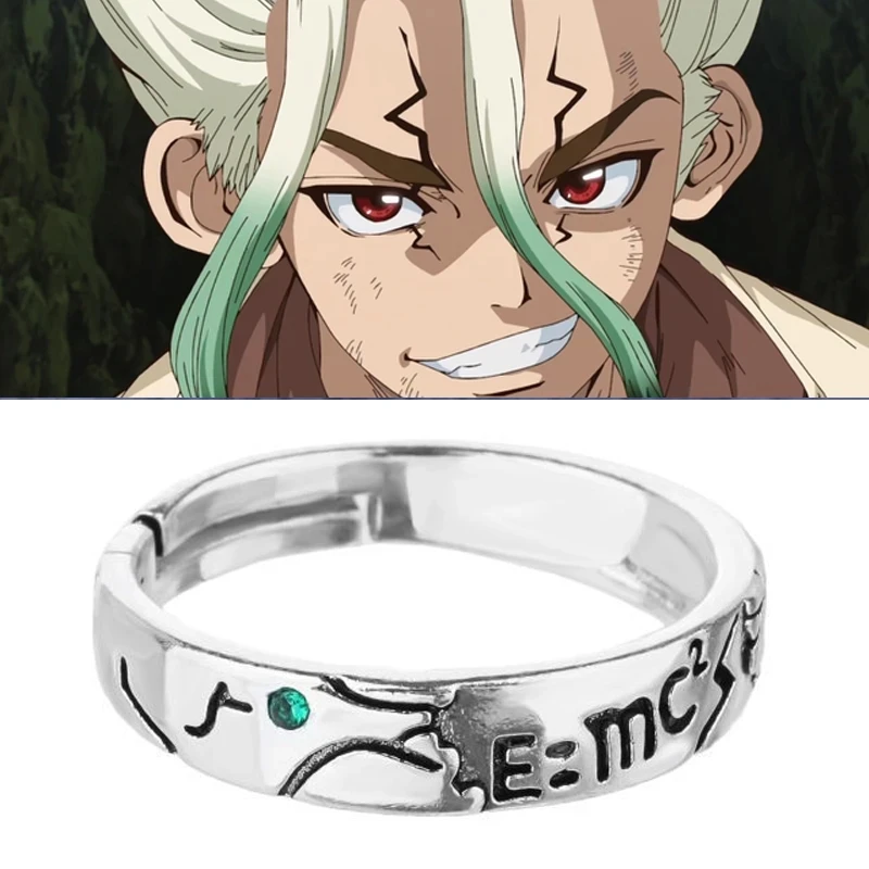 Anéis de Abertura Ajustável de Anime Cosplay, Dr Anel De Pedra, Ishigami Senkuu, Jóias Unisex, Adereços Acessórios, Presentes