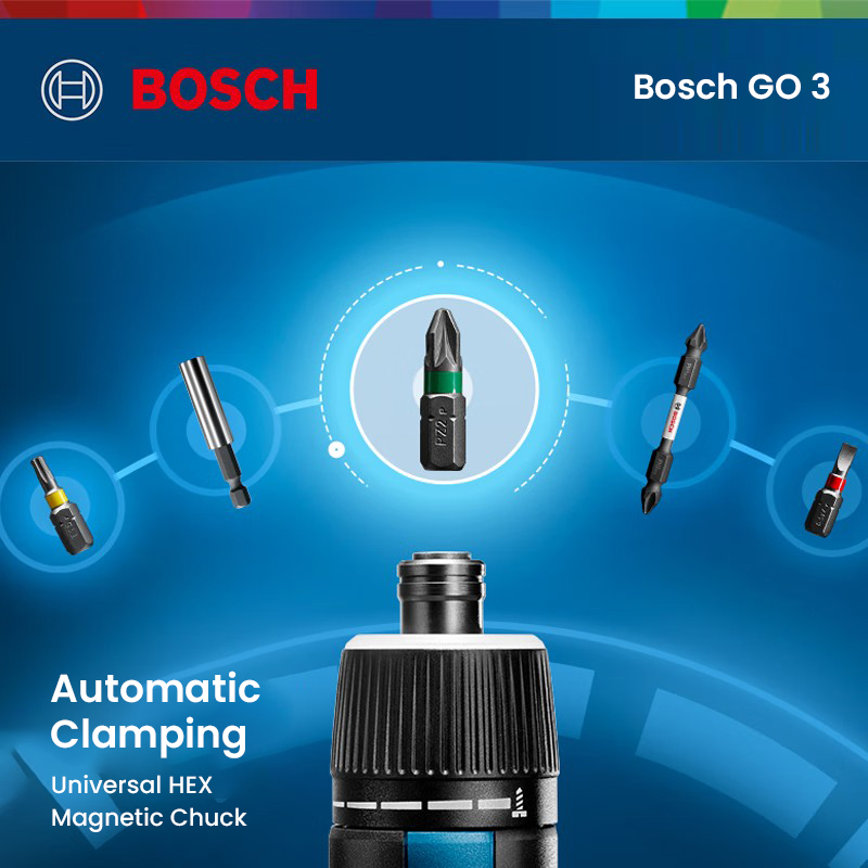Bosch GO 3 Electric Screwdriver Set 3.6V 5Nm Cordless Mini Hand Drill Rechargeable Screw Driver Bosch Multi-Function Power Tool