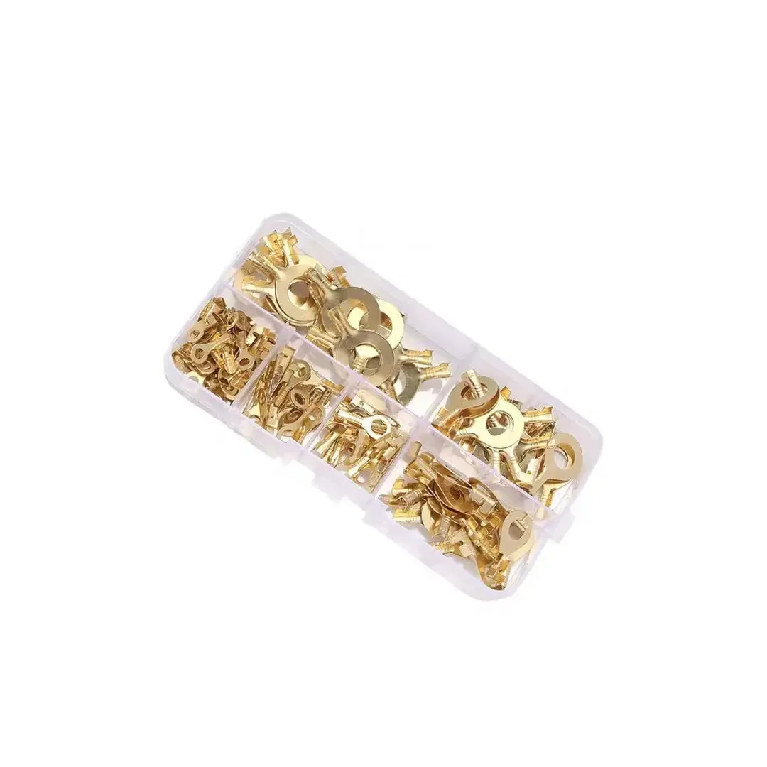 150 ชิ้น Boxed Terminal Block สายไฟ M3/M4/M5/M6/M8/M10 O - type Ground Lugs Terminal Cold - Pressed ทองแดง Tab สายไฟจมูก