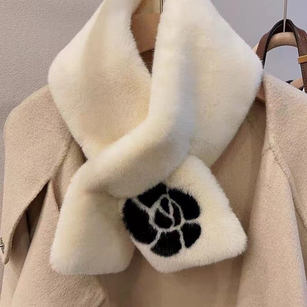 Mode camélia cache-oreilles épaissir col châle cou plus chaud cache-oreilles garder au chaud doux chaud cache-oreilles femmes