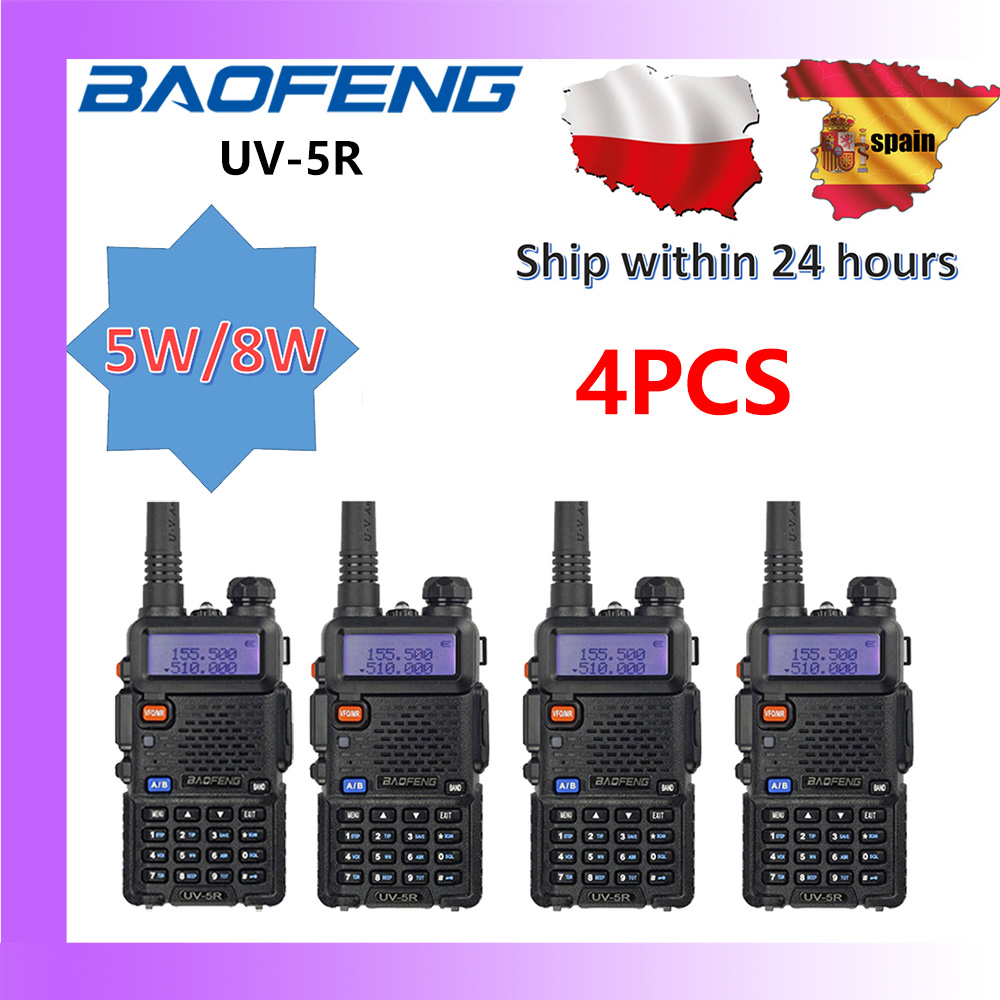 4PCS Baofeng UV-5R 5W/8W Walkie Talkie Long Range Walkie Talkie FM Handliche Transceiver Tragbare ham Radio Walkie Talkie