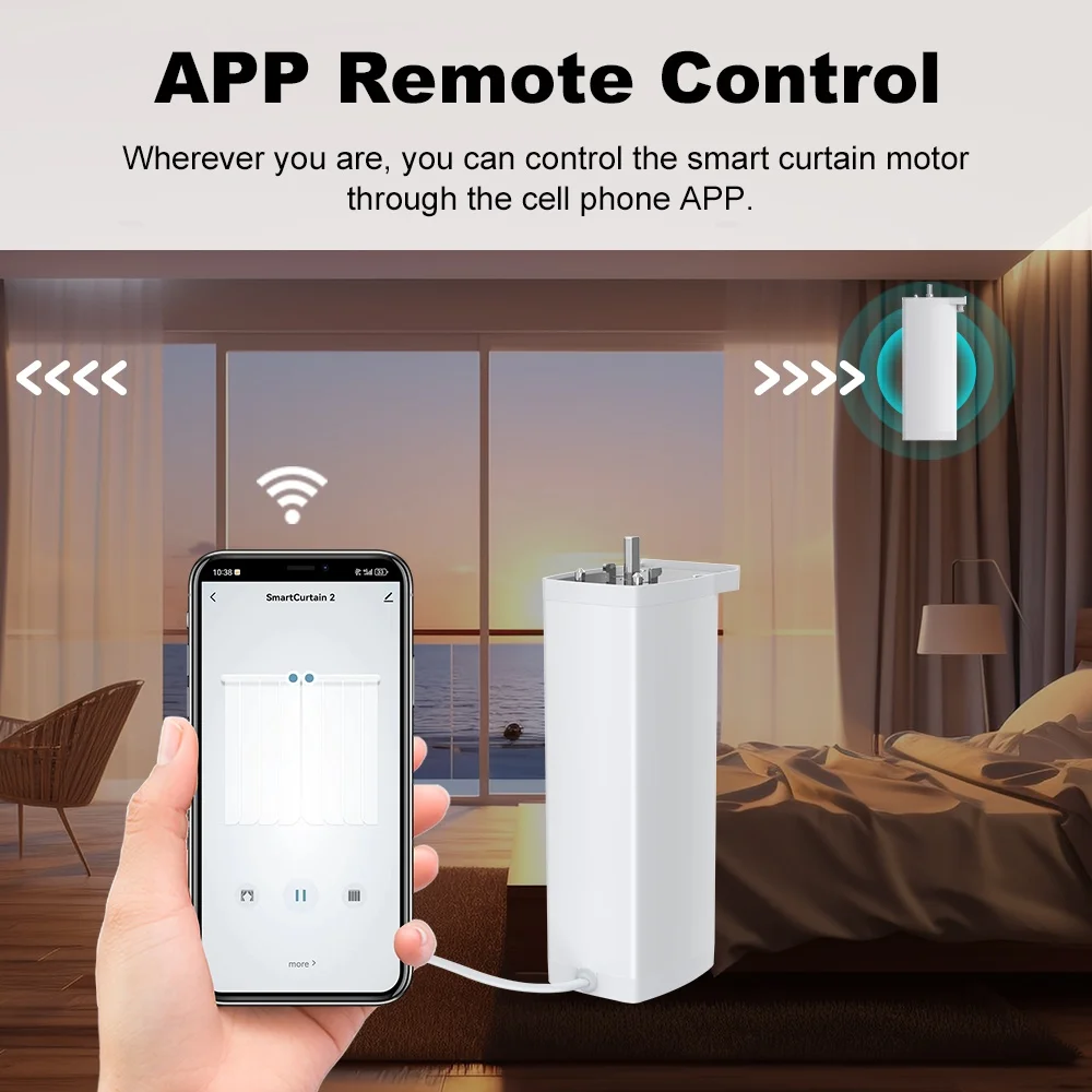 Inteligentny silnik do zasłon Smart Tuya Zigbee/WIFI, elektryczny, automatyczny, super cichy, inteligentny, obsługa głosowa Alexa Google Assistant