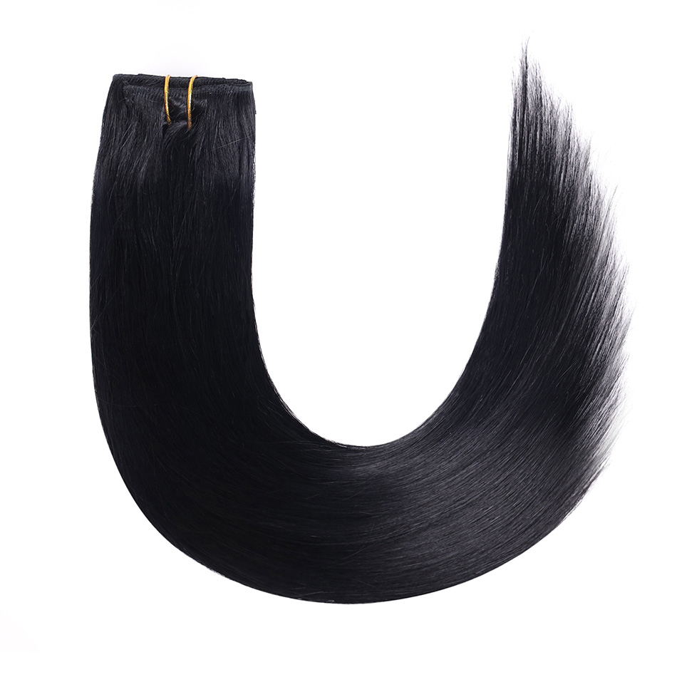 Bhf clipe em extensões de cabelo humano em linha reta extensões de cabelo natural cabeça cheia clipe em grampo de cabelo natural