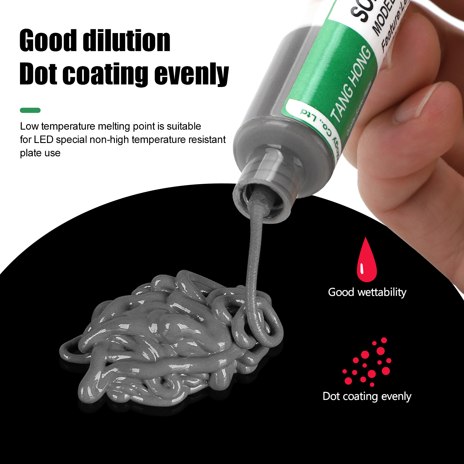 Паяльная паста в шприце без свинца Sn42bi58, 138 ℃