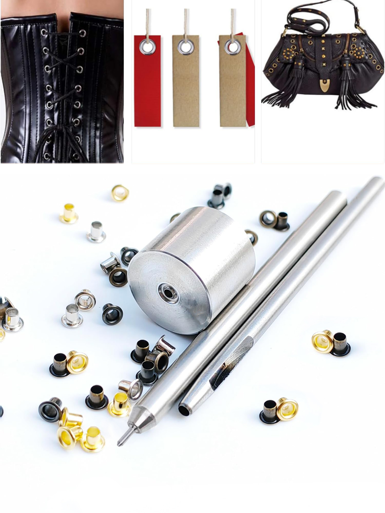 120 шт., медная смесь цветов, крошечные люверсы 1,5/2/2,5 мм, люверсы для обуви, одежды, кожаные холщовые люверсы BJD с 3 шт., крепежные инструменты