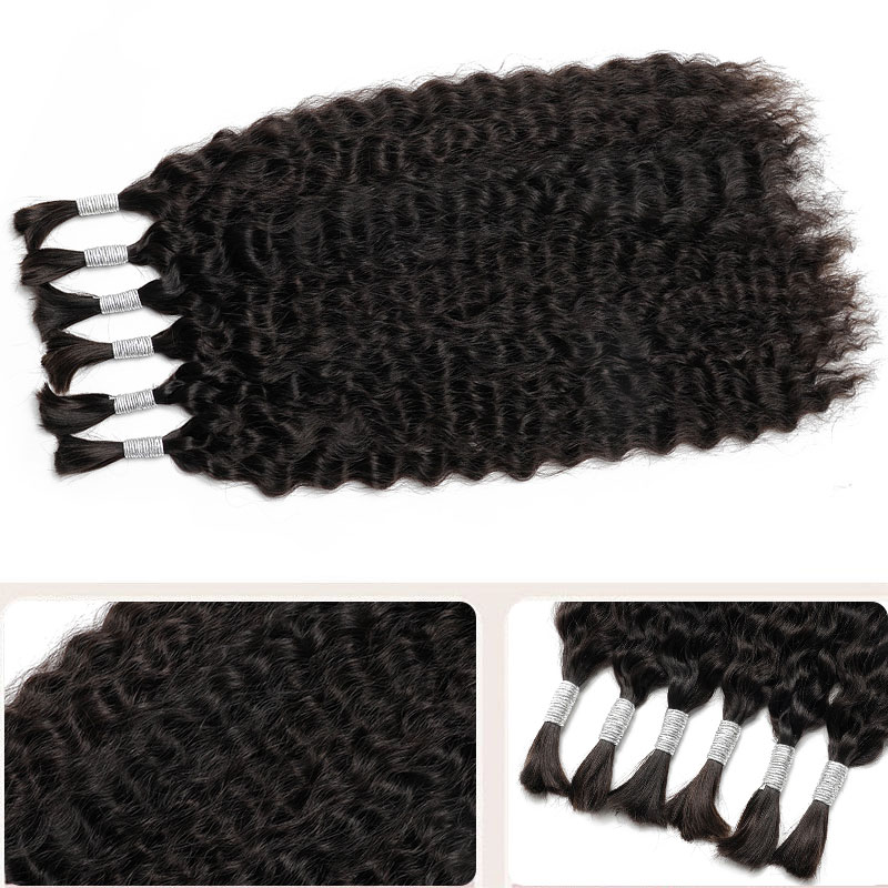 Bundles de cheveux humains bouclés en vrac pour tressage, double proximité ondulée, extensions sans trame, tresses Boho, support, vente en gros