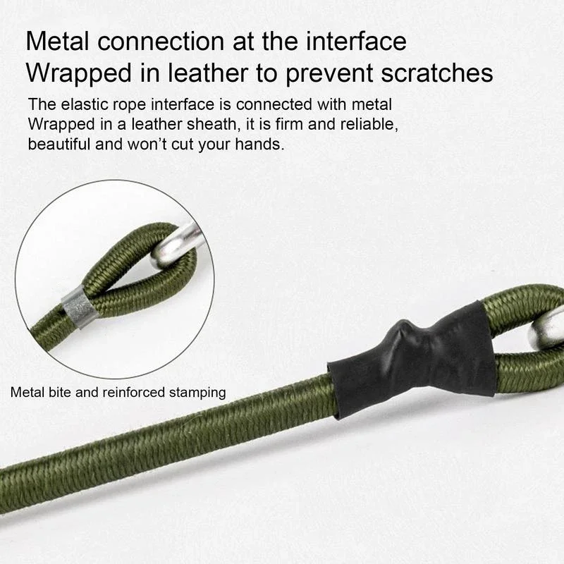 Corda elastica per carichi pesanti da esterno Corda elastica per moschettone Ganci per kayak Ciclismo Bagagli Corde da imballaggio Accessori da campeggio