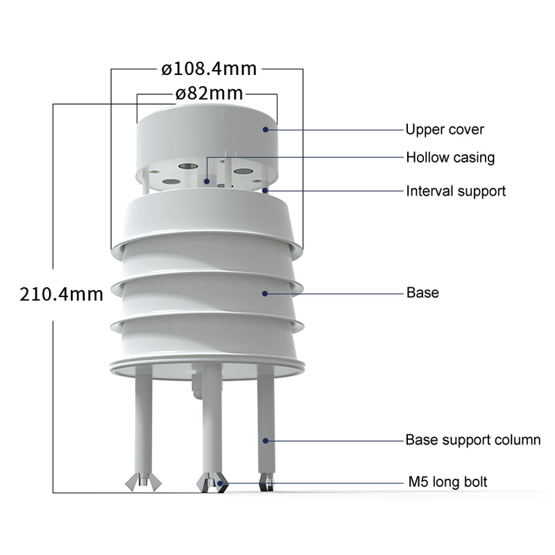 RS485 Siêu Âm Tốc Độ Và Hướng Gió Cảm Biến Nhiệt Độ Độ Ẩm Tiếng Ồn PM2.5 Áp Suất Ánh Sáng Lượng Mưa Nhỏ Trạm Thời Tiết