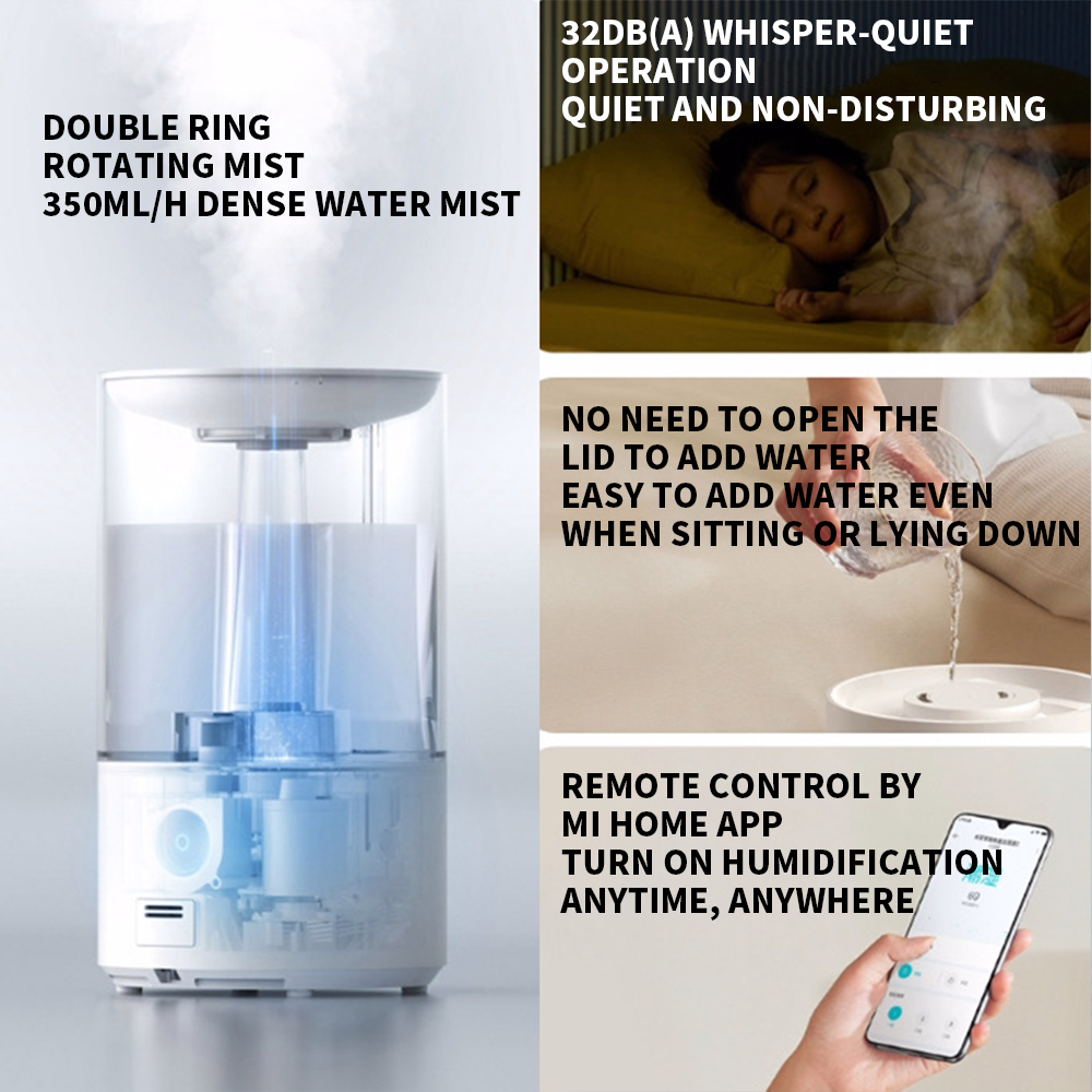 XIAOMI MIJIA Smart Antibacterial Humidifier 2 For Home 4.5L UVC 99.9% Sterilization Air Humidifier Aroma Essential Oils Diffuser