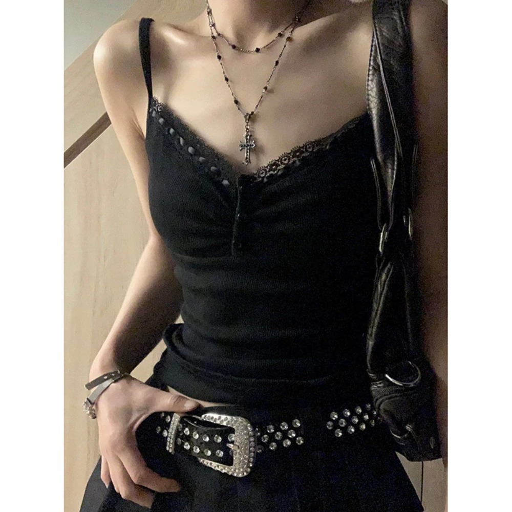 Zomer Kant Vrouwen Camis Koreaanse Mode Streetwear Sexy Crop Tops Casual Vrouwelijke Alle Match Tanks Nieuw, cadeau