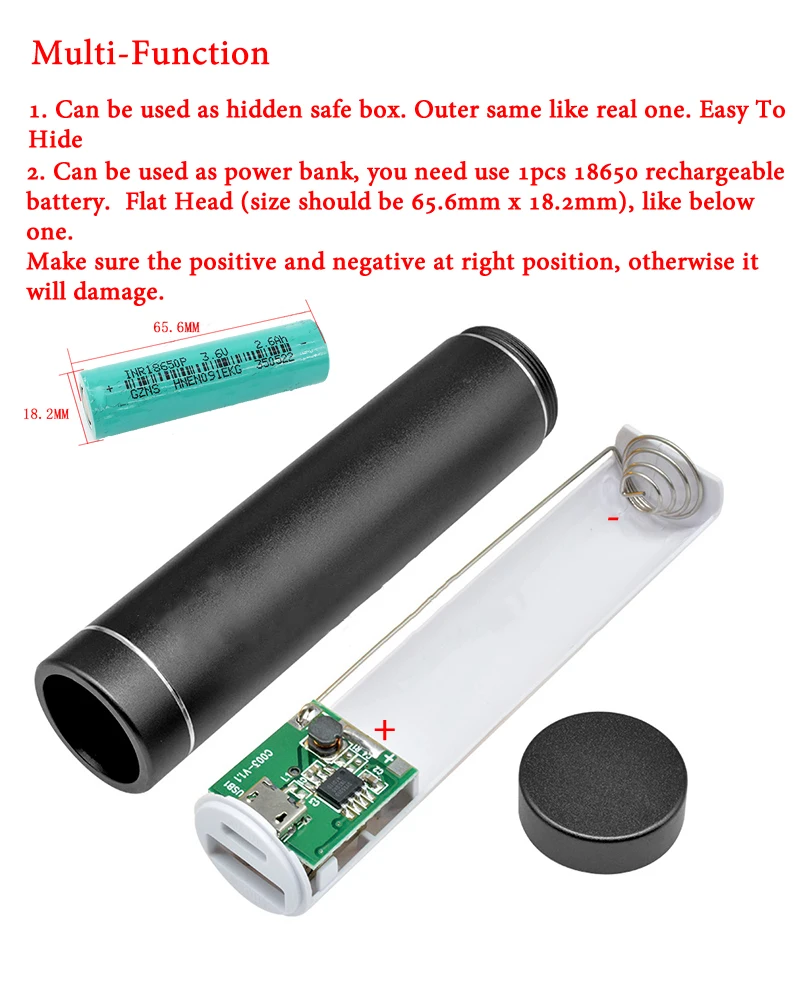Compartiment de rangement caché Secret, vue créative, faux Mini boîtier de batterie externe, détournement domestique, poubelle, conteneur sûr, cachette