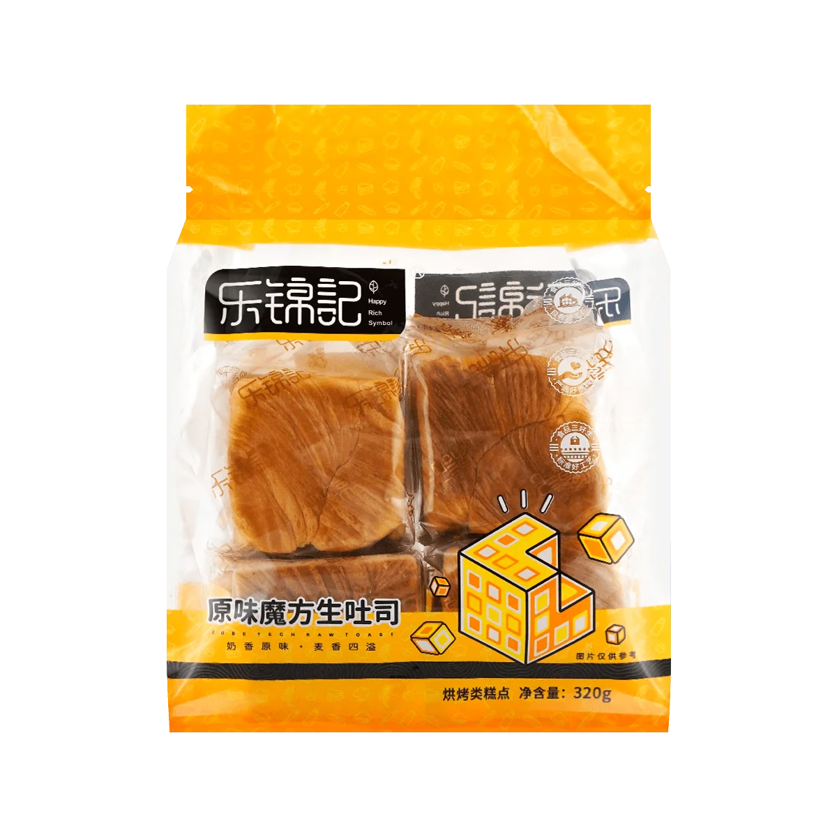 [6Packs] LEJINJI Cube Toast - Sweet Bread, 4 Pieces, 11.28oz*6Packs