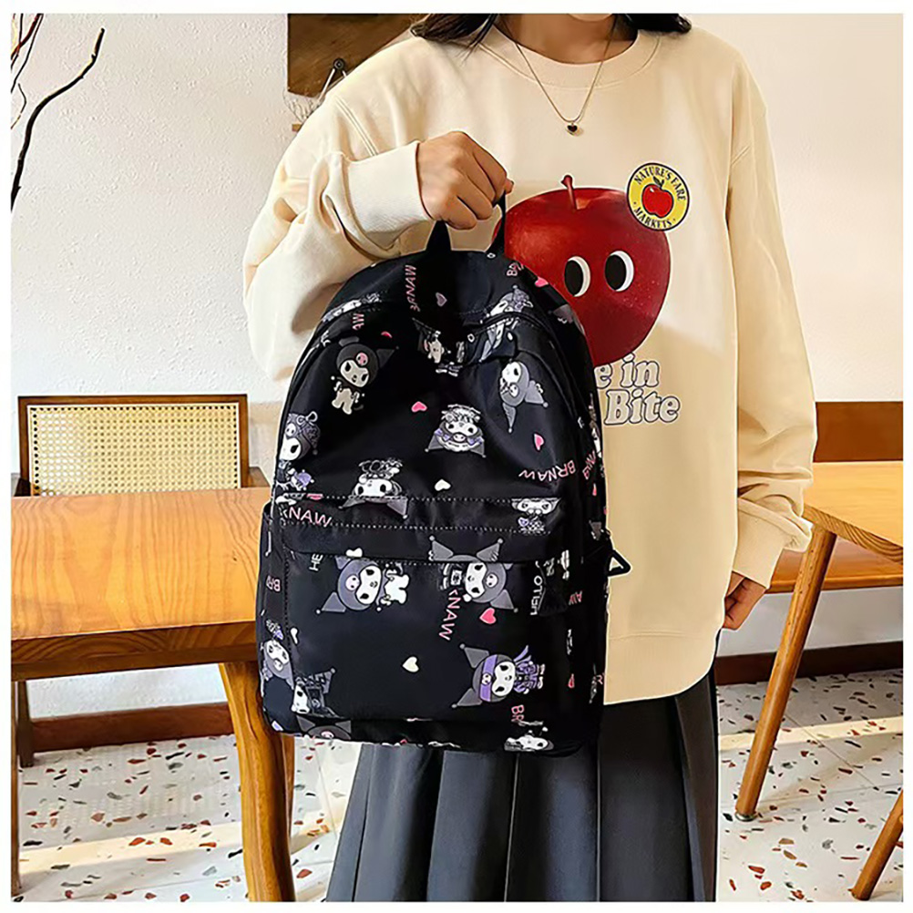 Miniso サンリオ リュック 漫画キャラクター クロミ リュック 軽量 耐久性 おしゃれ 大容量 リュック 38cm