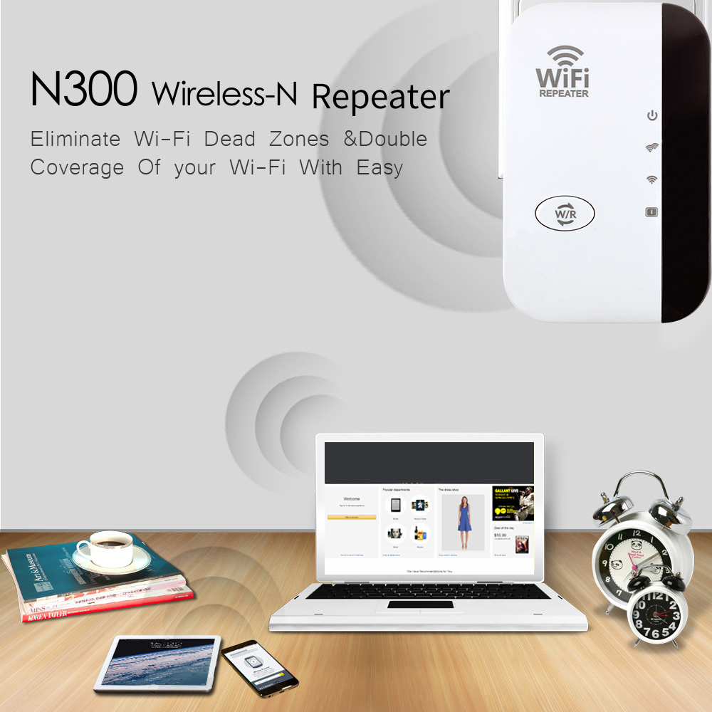 Repetidor WiFi inalámbrico FENVI 300Mbps 2,4 Ghz repetidor expansor de red rango 802.11N/B/G repetidor amplificador WiFi inalámbrico