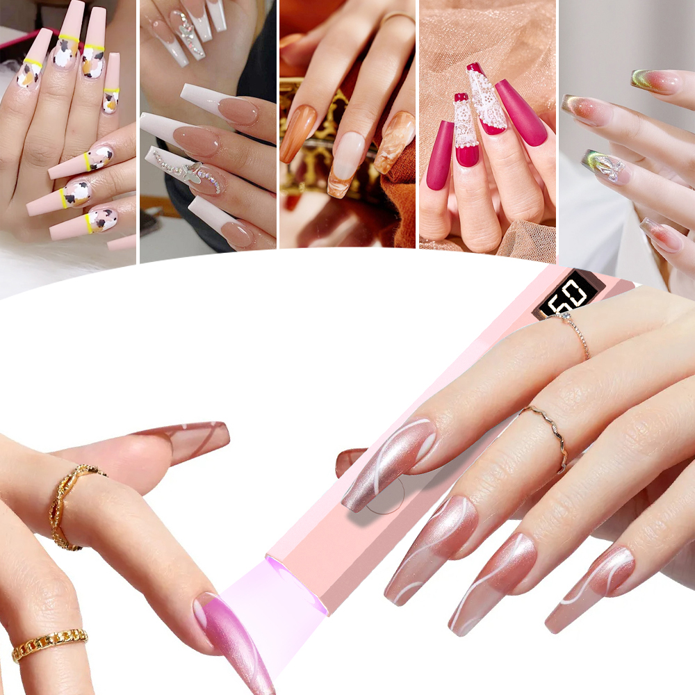 YIKOOLIN-Lâmpada secadora de unhas portátil, USB Recarregável, Quick Dry, UV, LED, cura todos os Gel Polish, Nail Art Tool