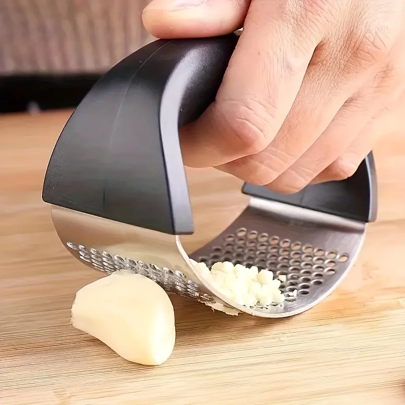 Spremiaglio lavabile in acciaio inossidabile, clip di aglio addensato, smerigliatrice per purea di aglio per uso domestico, mortaio all'aglio, utensile da cucina.