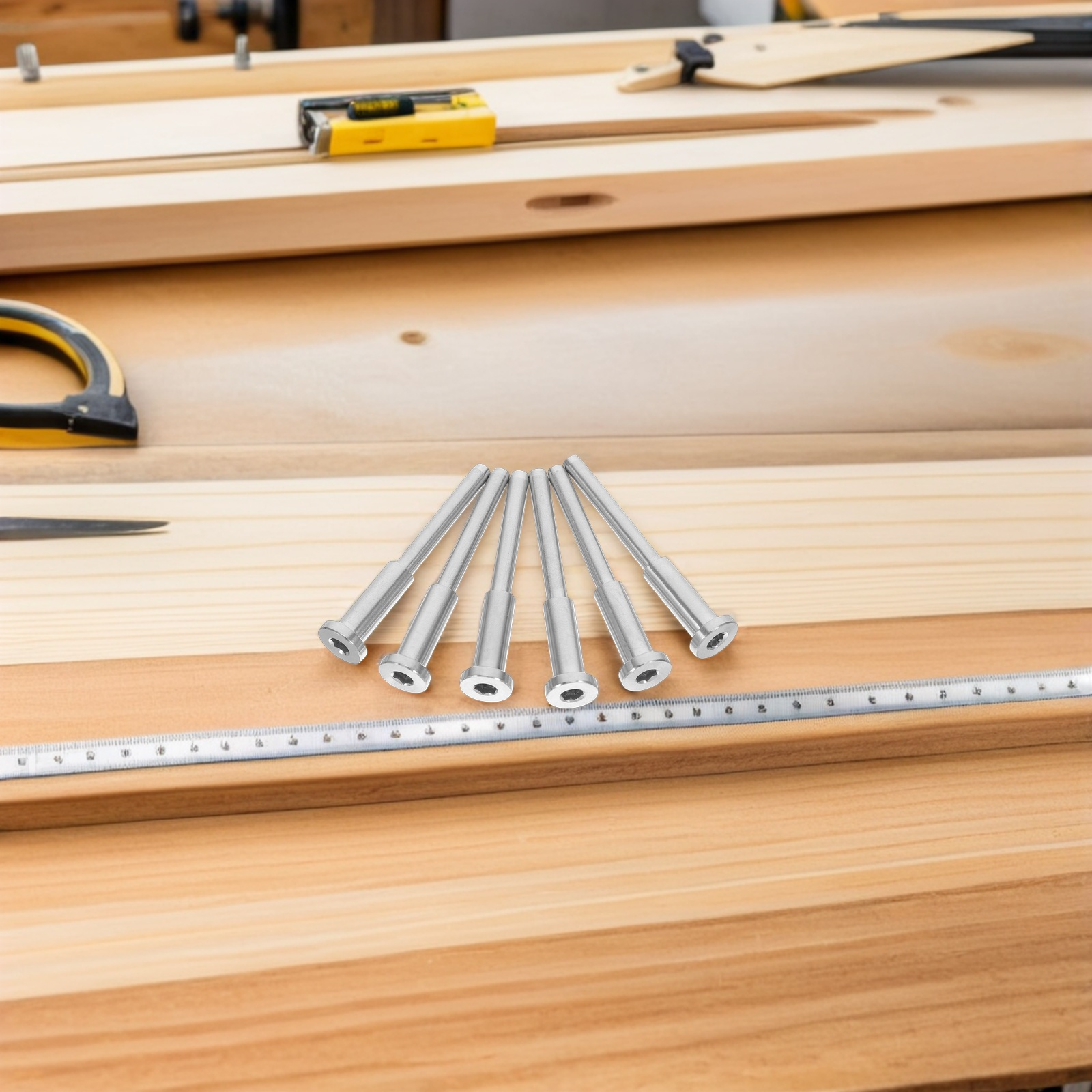 6Pcs Stainless Steel Cable Railing Kit Invisible Receiver Stud End Fittings Balcony Deck Stair Threaded Tensioner Hardware