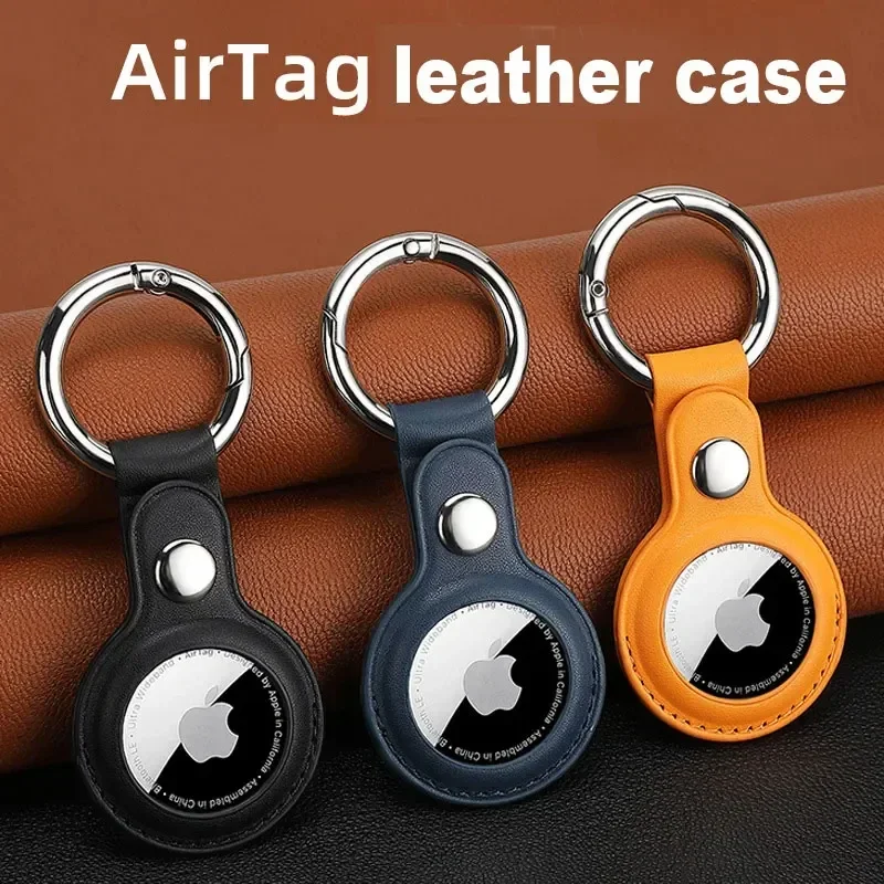 สําหรับ Apple Airtags กรณี PU หนังพวงกุญแจป้องกันสําหรับ Airtag Tracker Locator อุปกรณ์ Anti-lost สําหรับ Airtag กรณี Key Ring Cover
