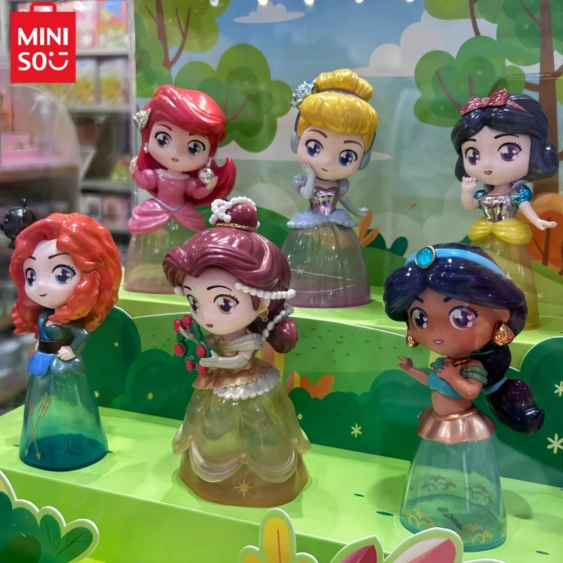 Disney Dream Princess Series Blind Box Storage Can Trendy Handmade Ornament Belle Cinderella Figure Decor Toys Gift