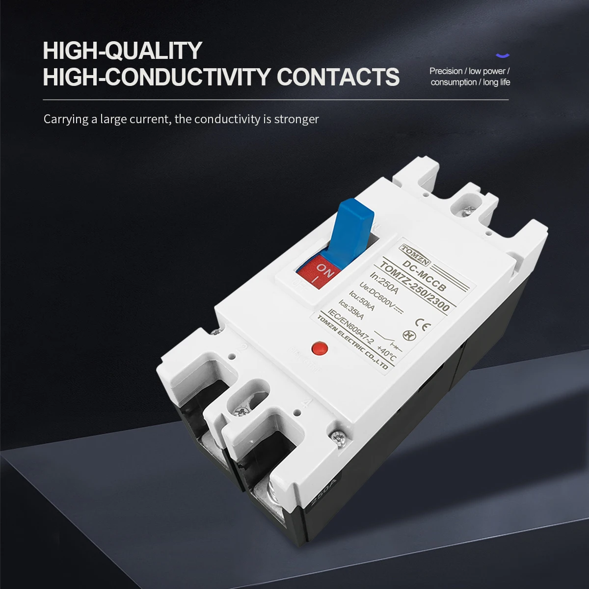 TOMZN Solar Molded Case Circuit Breaker MCCB Overload Protection Switch Protector for Solar Photovoltaic PV 1P 2P