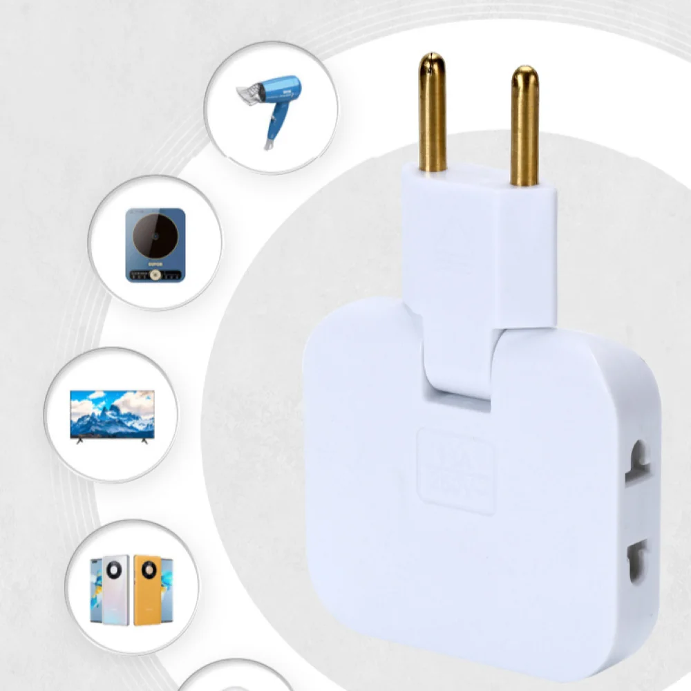 EU Travel Adapter 3 in 1 - ตัวแปลงปลั๊ก US ไปยังยุโรปพร้อมพอร์ต USB 2 พอร์ต |   อะแดปเตอร์ Type C/E/F รองรับ (เยอรมนี ฝรั่งเศส อิตาลี)