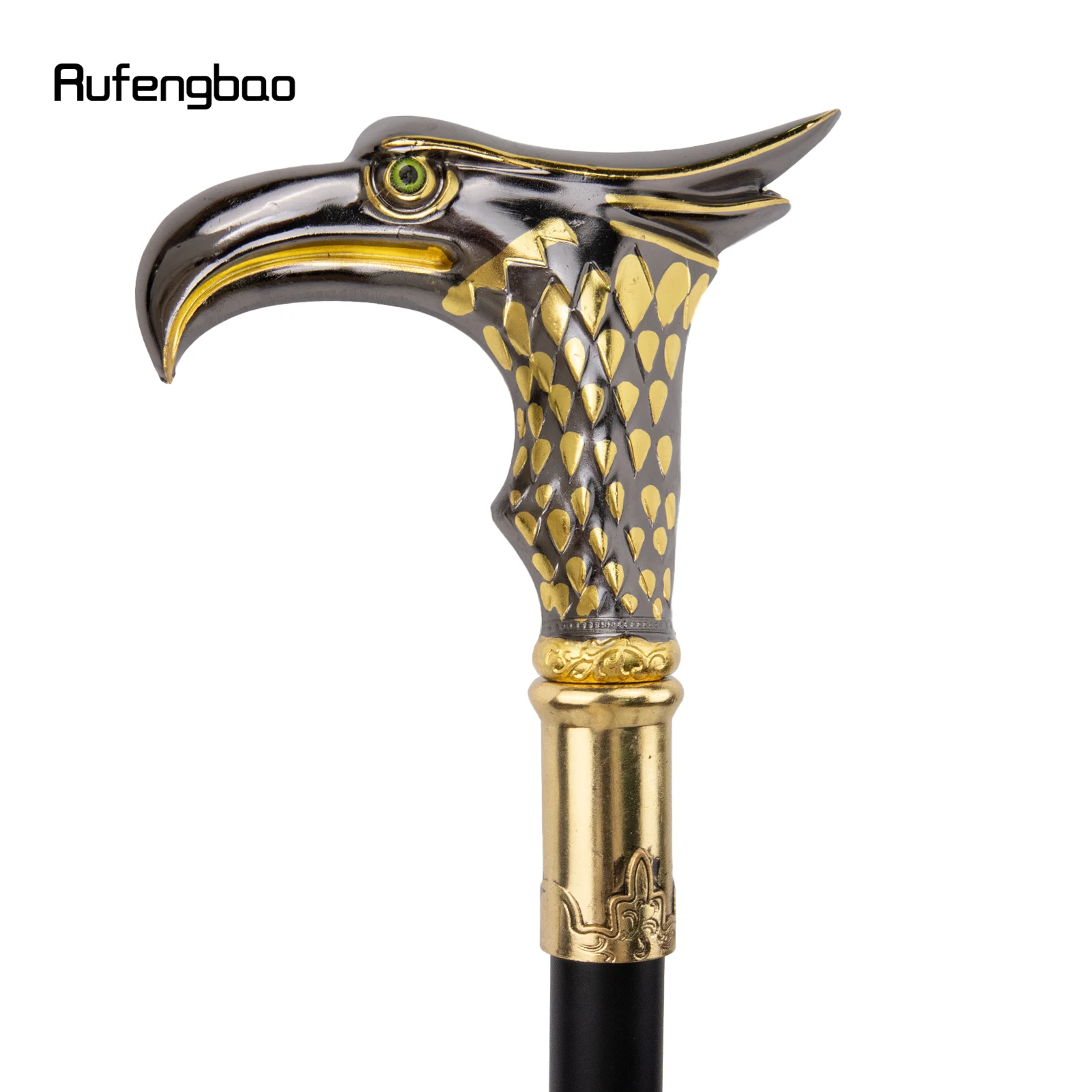 Goldener schwarzer Adler Gehstock mit versteckter Platte Selbstverteidigung Mode Rohr platte Halloween Cosplay Crosier Vampir Stick 93cm