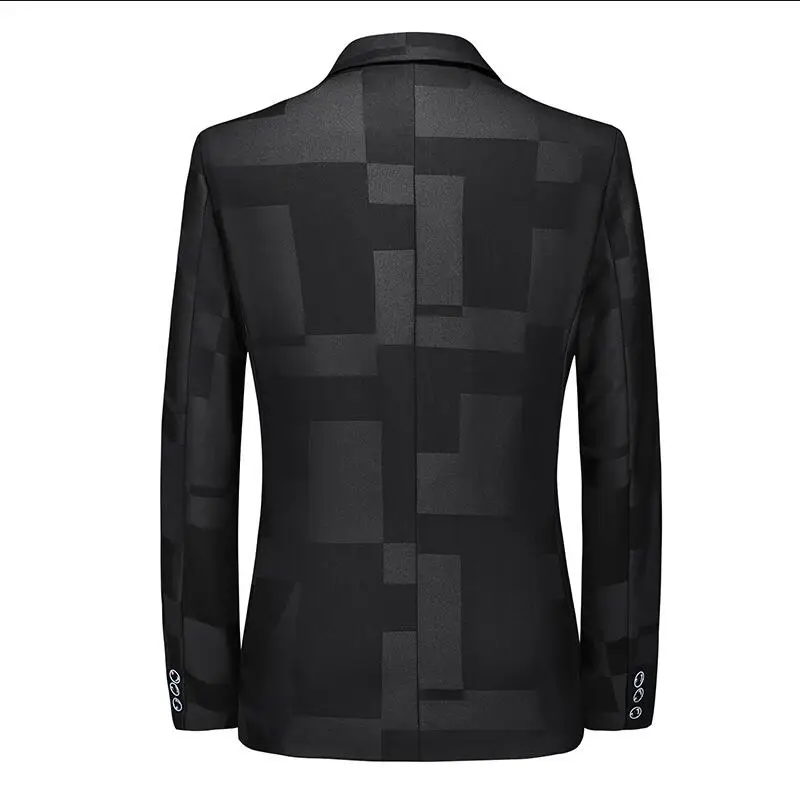 2024 Nueva chaqueta de traje de negocios sociales de los hombres de verano de un solo pecho de vestir chaqueta de traje de jacquard de los hombres