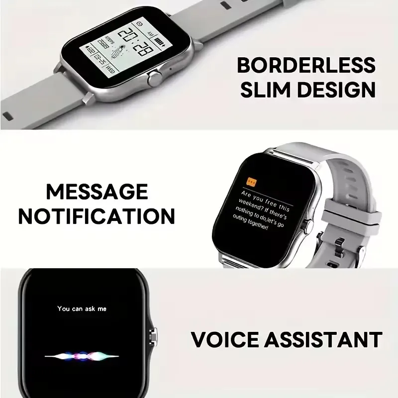 スマートウォッチ男性女性ギフトスポーツフィットネスウォッチ Bluetooth 通話デジタル心拍数モニタースマートウォッチ GPS 追跡腕時計