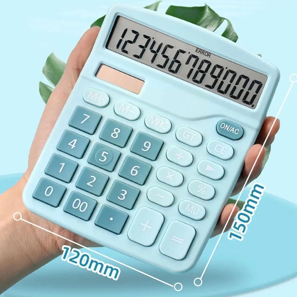 Calculatrice électronique à 12 chiffres, calculatrice solaire, double alimentation, pour la maison, le bureau, l'école, outils de comptabilité financière